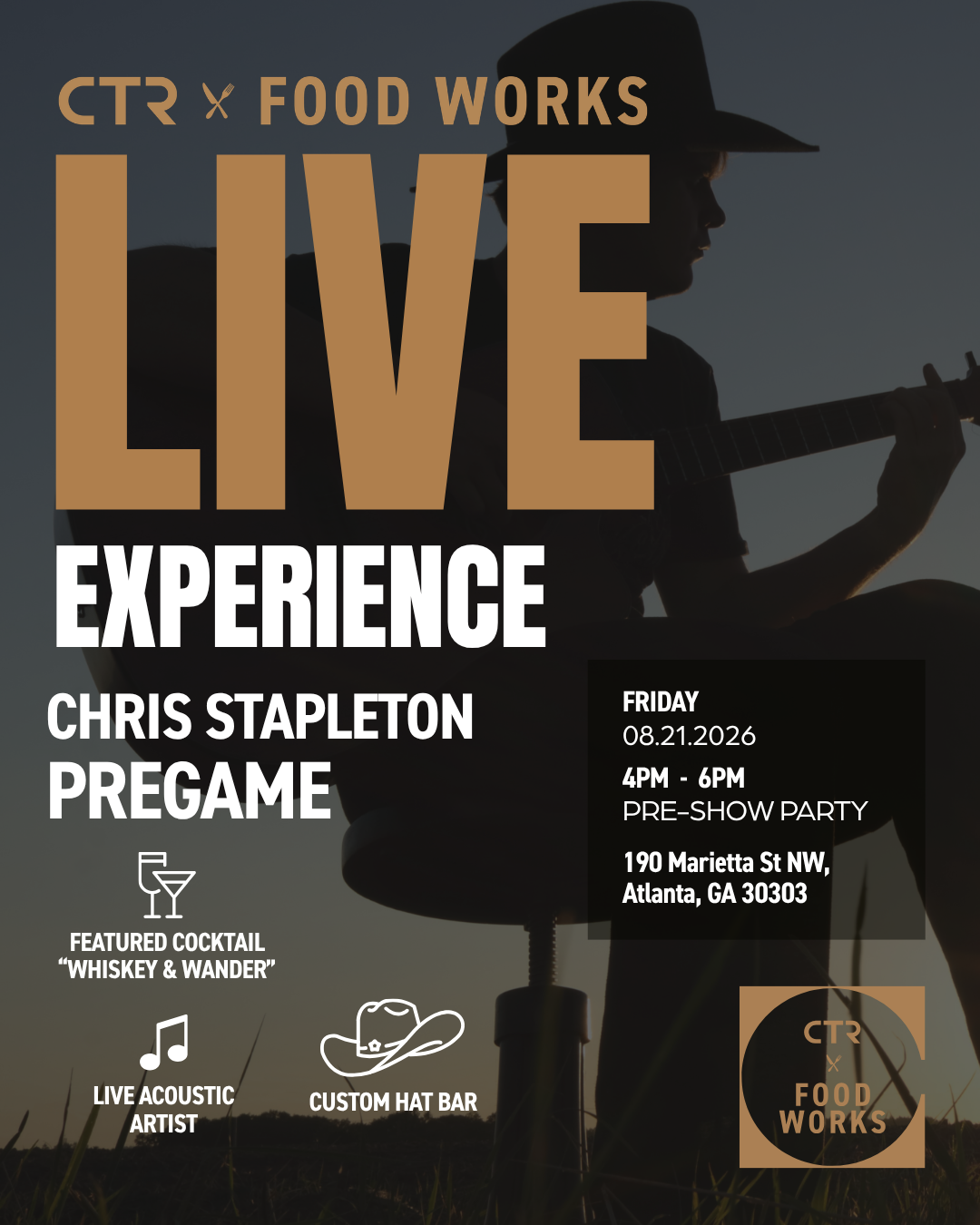 LIVE EXPERIENCE : Chris Stapleton Pre-Game Party event artwork